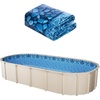 image:imageVEVOR 24ft Round Above Ground Pool Liner Overlap Pool Liners Standard Gauge Vinyl 48to54inch Wall Height Designed for Steel Sided AboveGround Swimming PoolsOval