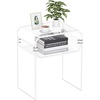 image:imageVEVOR Acrylic Side Table 2Tier Clear End Table with Storage Shelf Modern Transparent Bedside Nightstand Lucite Desk for Bedroom Living Room Home Decor 118 D x 157 W x 197 HClear
