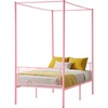 image:imageVEVOR Canopy Bed Frame Full Size Metal Canopy Bed with Minimalist Headboard amp Four Posters Design Heavy Duty Steel Slats Support Underbed Storage Space No Box Spring Needed Easy Assembly GoldTwin