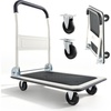image:imageVEVOR Foldable Push Cart Dolly 660 lbs Load Capacity Folding Platform Truck with Swivel Wheels Moving Platform Hand Truck Flatbed Cart Space Saving Push Handle for Easy Storage 354 x 343 x 24 in290 x 189 x 325 in  735 x 480 x 825 mm
