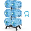 image:imageVEVOR Movable 5 Gallon Water Jug Holder Double Rows 3 or 5 Gallon Water Bottle Holder for 6 Bottles Heavy Duty Jug Rack Organizer with Lockable Casters amp Handle Foldable for Kitchen Office BlackBlack