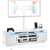 image:imageVEVOR TV Stand with Mount 591 Inch Swivel TV Stand Console with Power Outlet for 3275 Inch TVs Height Adjustable Modern Entertainment Center with Storage amp LED Lights for Living Room White