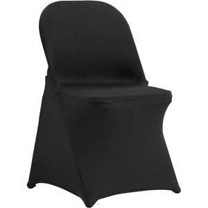 image:imageVEVOR Chair Covers Polyester Spandex Chair Cover Stretch Slipcovers for Wedding Party Dining Banquet FlatFront Chair Covers Whitea 53PCSBlack