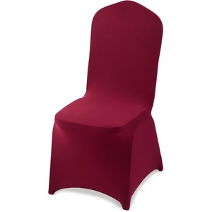 image:imageVEVOR Chair Covers Polyester Spandex Chair Cover Stretch Slipcovers for Wedding Party Dining Banquet FlatFront Chair Covers Whitea 53PCSBurgundya