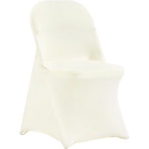 image:imageVEVOR Chair Covers Polyester Spandex Chair Cover Stretch Slipcovers for Wedding Party Dining Banquet FlatFront Chair Covers Whitea 53PCSIvoryb