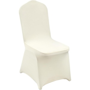 image:imageVEVOR Chair Covers Polyester Spandex Chair Cover Stretch Slipcovers for Wedding Party Dining Banquet FlatFront Chair Covers Whitea 53PCSIvorybeige