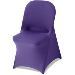 image:imageVEVOR Chair Covers Polyester Spandex Chair Cover Stretch Slipcovers for Wedding Party Dining Banquet FlatFront Chair Covers Whitea 53PCSPurplec