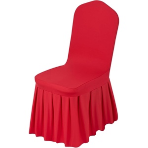 image:imageVEVOR Chair Covers Polyester Spandex Chair Cover Stretch Slipcovers for Wedding Party Dining Banquet FlatFront Chair Covers Whitea 53PCSRedd