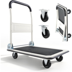 image:imageVEVOR Foldable Push Cart Dolly 660 lbs Load Capacity Folding Platform Truck with Swivel Wheels Moving Platform Hand Truck Flatbed Cart Space Saving Push Handle for Easy Storage 354 x 343 x 24 in290 x 189 x 325 in  735 x 480 x 825 mm