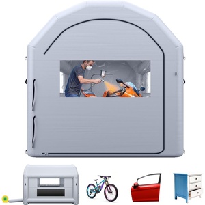 image:imageVEVOR Inflatable Paint Booth 13 x 10 x 9 ft Portable Spray Booth with 750W Powerful Blower and Large Filter Cotton Arched Roof Blow Up Painting Tent for Bike Motorcycle and Furniture Gray