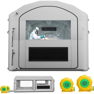 image:imageVEVOR Inflatable Paint Booth 20 x 10 x 8 ft Portable Spray Booth with 480W750W Blowers and Large Filter Cotton Arched Roof Blow Up Painting Tent for ATV Motorcycle and Medium Furniture Gray