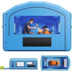 image:imageVEVOR Inflatable Paint Booth 23 x 13 x 9 ft Portable Spray Booth with 480W750W Blowers Large Filter Cotton Changing Area Arched Roof Painting Tent for ATV Motorcycle Medium Furniture Blue
