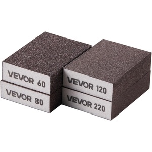 image:imageVEVOR Sanding Sponge 4 Pcs 6080120220 Grit Assortment Washable and Reusable Sanding Blocks for Dry amp Wet Use Coarse to Fine Sandpaper Blocks for Polishing Drywall Wood Plastic Metal Furniture4 Pcs sanding block