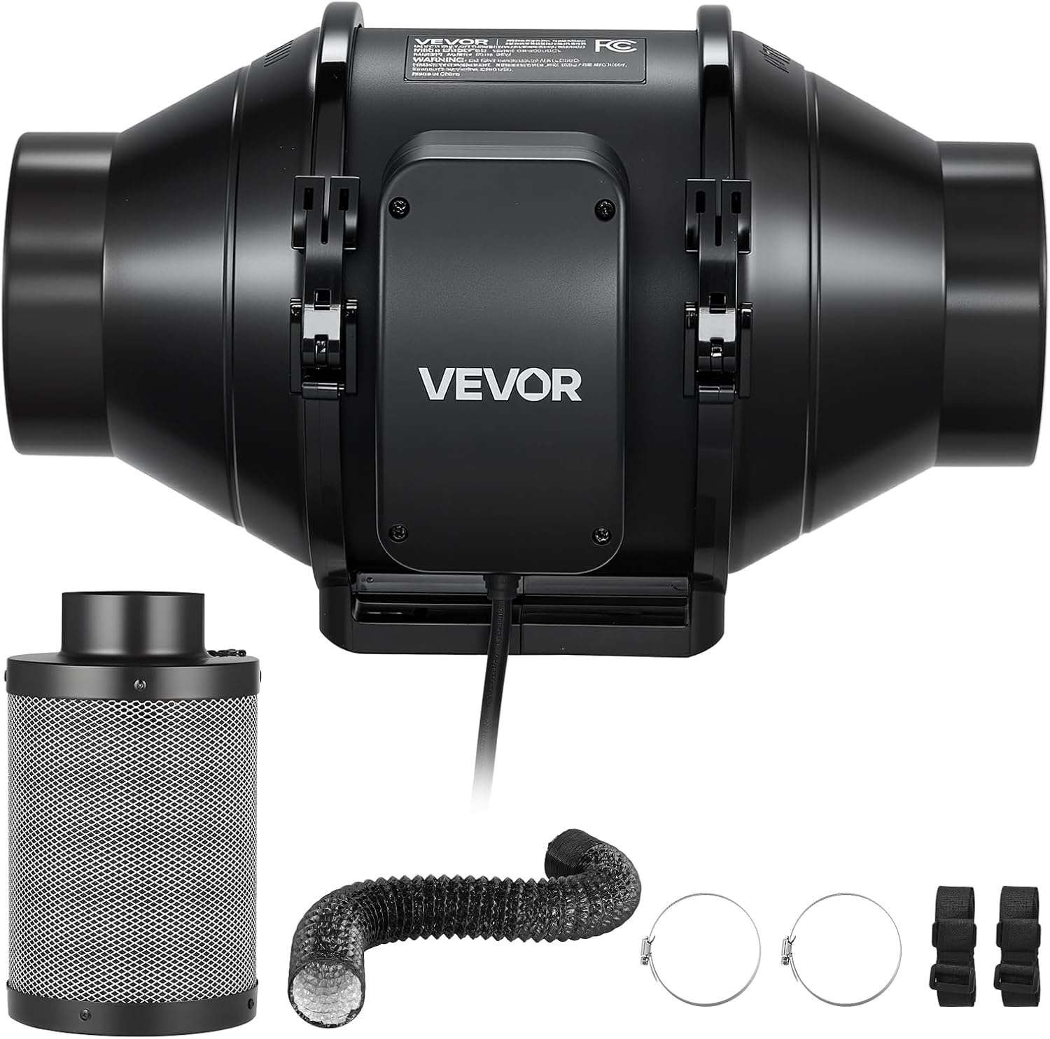 image:imageVEVOR 4 Air Filtration Kit 180 CFM Inline Duct Fan with Speed Controller Carbon Filter amp Ducting Ventilation System for Heating Cooling Booster Grow Tents Hydroponics4 Fan  Air Filtration Kit