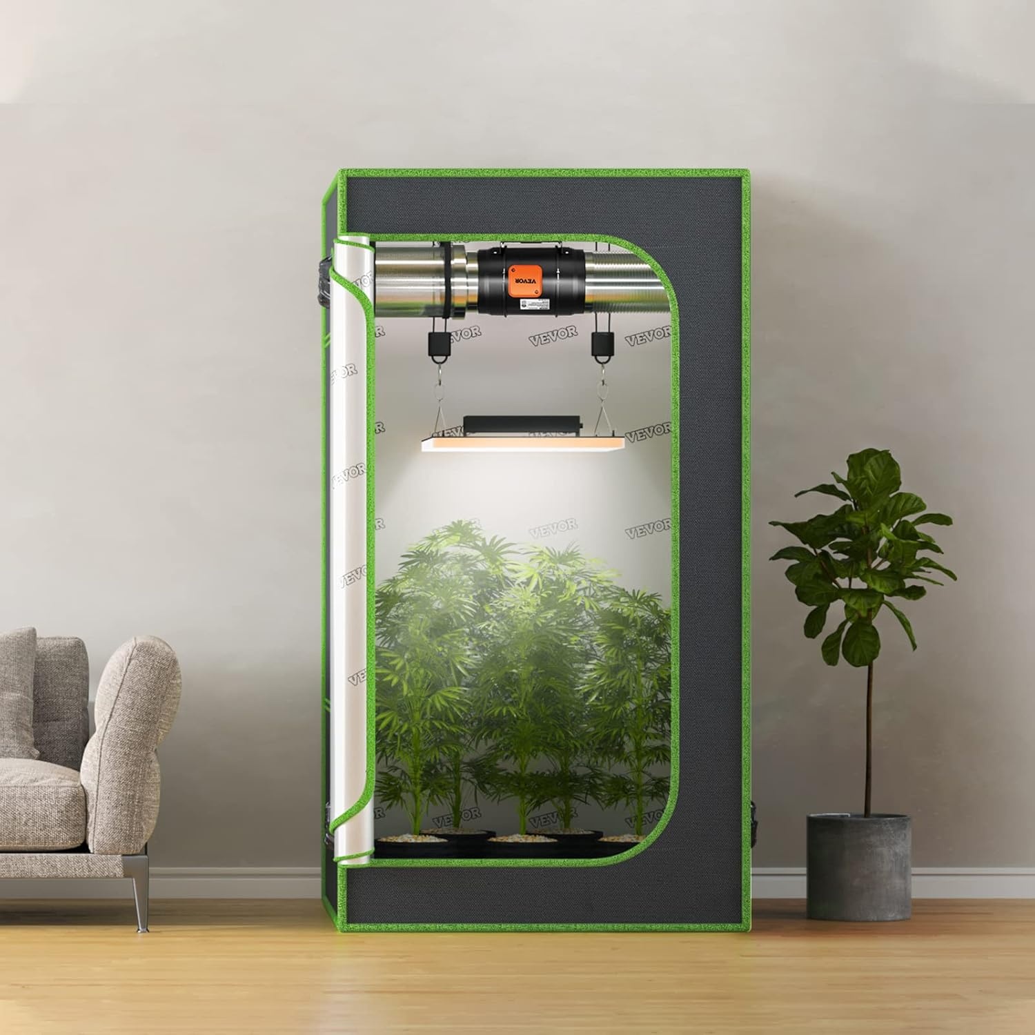 image:imageVEVOR 4 Air Filtration Kit 180 CFM Inline Duct Fan with Speed Controller Carbon Filter amp Ducting Ventilation System for Heating Cooling Booster Grow Tents Hydroponics8 Fan  Variable Speed Controller