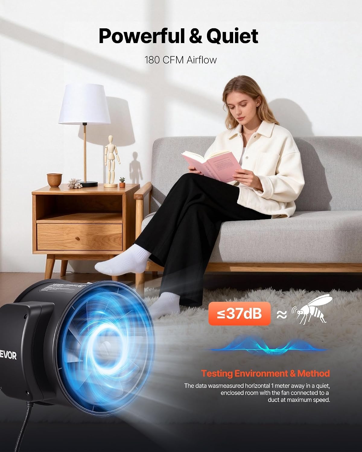 image:imageVEVOR 4 Air Filtration Kit 180 CFM Inline Duct Fan with Speed Controller Carbon Filter amp Ducting Ventilation System for Heating Cooling Booster Grow Tents Hydroponics4 Fan  Air Filtration Kit