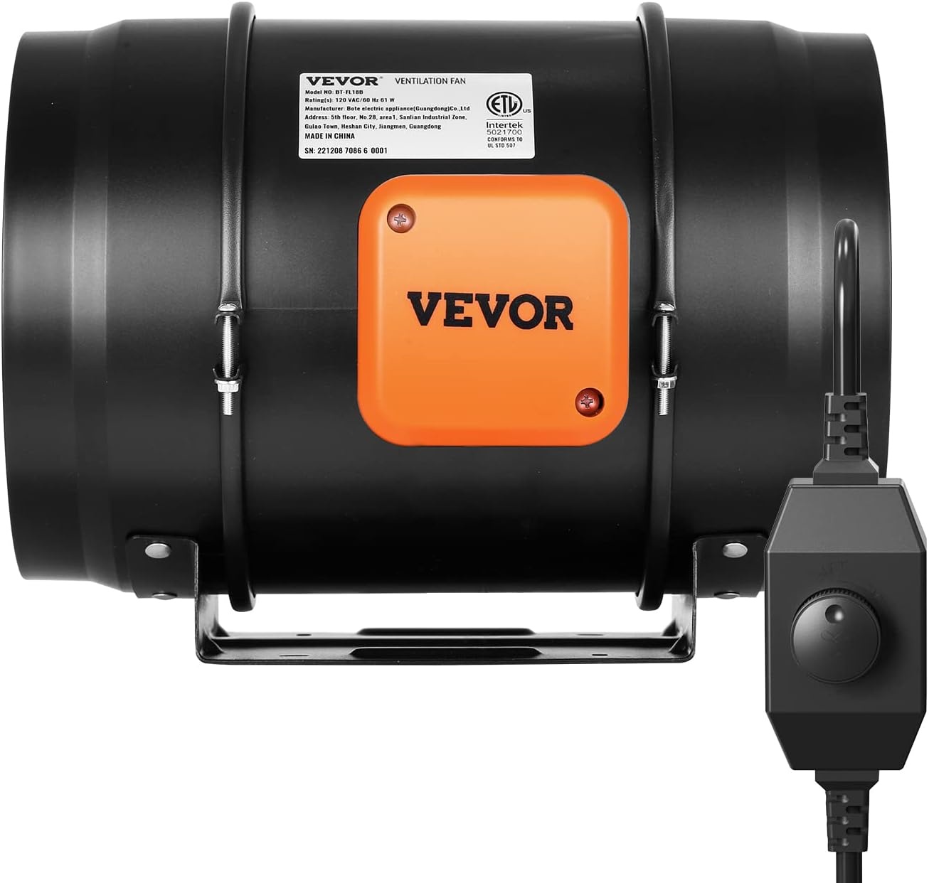 image:imageVEVOR 4 Air Filtration Kit 180 CFM Inline Duct Fan with Speed Controller Carbon Filter amp Ducting Ventilation System for Heating Cooling Booster Grow Tents Hydroponics8 Fan  Variable Speed Controller