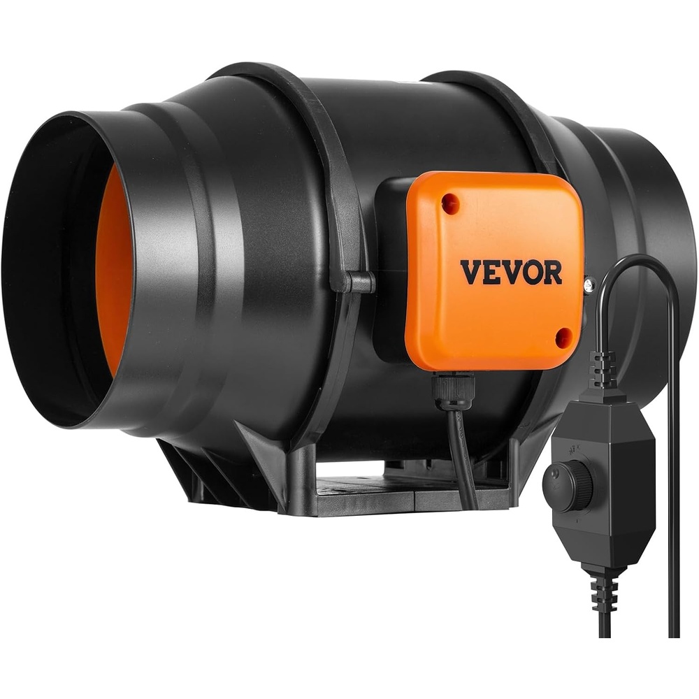 image:imageVEVOR 4 Air Filtration Kit 180 CFM Inline Duct Fan with Speed Controller Carbon Filter amp Ducting Ventilation System for Heating Cooling Booster Grow Tents Hydroponics6 Fan  Variable Speed Controller