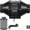 image:imageVEVOR 4 Air Filtration Kit 180 CFM Inline Duct Fan with Speed Controller Carbon Filter amp Ducting Ventilation System for Heating Cooling Booster Grow Tents Hydroponics4 Fan  Air Filtration Kit