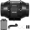 image:imageVEVOR 4 Air Filtration Kit 180 CFM Inline Duct Fan with Speed Controller Carbon Filter amp Ducting Ventilation System for Heating Cooling Booster Grow Tents Hydroponics6 Fan  Air Filtration Kit