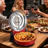 image:imageVEVOR Commercial Pizza Oven Countertop 14 Single Deck Layer 110V 1300W Stainless Steel Electric Pizza Oven with Stone and Shelf Multipurpose Indoor Pizza Maker for Restaurant Home Pretzels BakedRed