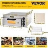 image:imageVEVOR Commercial Pizza Oven Countertop 14 Single Deck Layer 110V 1300W Stainless Steel Electric Pizza Oven with Stone and Shelf Multipurpose Indoor Pizza Maker for Restaurant Home Pretzels BakedSliver