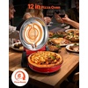 image:imageVEVOR Commercial Pizza Oven Countertop 14 Single Deck Layer 110V 1300W Stainless Steel Electric Pizza Oven with Stone and Shelf Multipurpose Indoor Pizza Maker for Restaurant Home Pretzels BakedRed