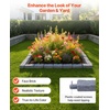 image:imageVEVOR No Dig Garden Edging Border Faux Wood Landscape Edging Flexible Plastic Lawn Edging for Tree Flower Bed Pathway Yard 4 Pack 10 Blocks 4114L x 374 W x 748H 32 Spikes Included BeigeSandstone Gray