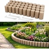 image:imageVEVOR No Dig Garden Edging Border Faux Wood Landscape Edging Flexible Plastic Lawn Edging for Tree Flower Bed Pathway Yard 4 Pack 10 Blocks 4114L x 374 W x 748H 32 Spikes Included BeigeBeige