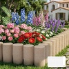 image:imageVEVOR No Dig Garden Edging Border Faux Wood Landscape Edging Flexible Plastic Lawn Edging for Tree Flower Bed Pathway Yard 4 Pack 10 Blocks 4114L x 374 W x 748H 32 Spikes Included BeigeBeige