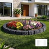 image:imageVEVOR No Dig Garden Edging Border Faux Wood Landscape Edging Flexible Plastic Lawn Edging for Tree Flower Bed Pathway Yard 4 Pack 10 Blocks 4114L x 374 W x 748H 32 Spikes Included BeigeCharcoal Black