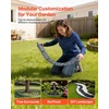 image:imageVEVOR No Dig Garden Edging Border Faux Wood Landscape Edging Flexible Plastic Lawn Edging for Tree Flower Bed Pathway Yard 4 Pack 10 Blocks 4114L x 374 W x 748H 32 Spikes Included BeigeSandstone Gray