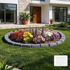 image:imageVEVOR No Dig Garden Edging Border Faux Wood Landscape Edging Flexible Plastic Lawn Edging for Tree Flower Bed Pathway Yard 4 Pack 10 Blocks 4114L x 374 W x 748H 32 Spikes Included BeigeSandstone Gray