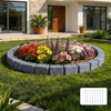 image:imageVEVOR No Dig Garden Edging Border Faux Wood Landscape Edging Flexible Plastic Lawn Edging for Tree Flower Bed Pathway Yard 4 Pack 10 Blocks 4114L x 374 W x 748H 32 Spikes Included BeigeSandstone Gray