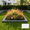 image:imageVEVOR No Dig Garden Edging Border Faux Wood Landscape Edging Flexible Plastic Lawn Edging for Tree Flower Bed Pathway Yard 4 Pack 10 Blocks 4114L x 374 W x 748H 32 Spikes Included BeigeSandstone Gray