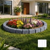 image:imageVEVOR No Dig Garden Edging Border Faux Wood Landscape Edging Flexible Plastic Lawn Edging for Tree Flower Bed Pathway Yard 4 Pack 10 Blocks 4114L x 374 W x 748H 32 Spikes Included BeigeSandstone Gray