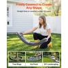image:imageVEVOR No Dig Garden Edging Border Faux Wood Landscape Edging Flexible Plastic Lawn Edging for Tree Flower Bed Pathway Yard 4 Pack 10 Blocks 4114L x 374 W x 748H 32 Spikes Included BeigeSandstone Gray