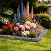 image:imageVEVOR No Dig Garden Edging Border Faux Wood Landscape Edging Flexible Plastic Lawn Edging for Tree Flower Bed Pathway Yard 4 Pack 10 Blocks 4114L x 374 W x 748H 32 Spikes Included BeigeSandstone Gray
