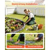 image:imageVEVOR No Dig Garden Edging Border Faux Wood Landscape Edging Flexible Plastic Lawn Edging for Tree Flower Bed Pathway Yard 4 Pack 10 Blocks 4114L x 374 W x 748H 32 Spikes Included BeigeSandstone Gray