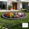 image:imageVEVOR No Dig Garden Edging Border Faux Wood Landscape Edging Flexible Plastic Lawn Edging for Tree Flower Bed Pathway Yard 4 Pack 10 Blocks 4114L x 374 W x 748H 32 Spikes Included BeigeCharcoal Black