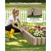 image:imageVEVOR No Dig Garden Edging Border Faux Wood Landscape Edging Flexible Plastic Lawn Edging for Tree Flower Bed Pathway Yard 4 Pack 10 Blocks 4114L x 374 W x 748H 32 Spikes Included BeigeBeige
