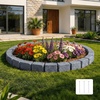 image:imageVEVOR No Dig Garden Edging Border Faux Wood Landscape Edging Flexible Plastic Lawn Edging for Tree Flower Bed Pathway Yard 4 Pack 10 Blocks 4114L x 374 W x 748H 32 Spikes Included BeigeSandstone Gray