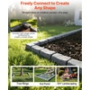 image:imageVEVOR No Dig Garden Edging Border Faux Wood Landscape Edging Flexible Plastic Lawn Edging for Tree Flower Bed Pathway Yard 4 Pack 10 Blocks 4114L x 374 W x 748H 32 Spikes Included BeigeSandstone Gray