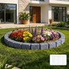 image:imageVEVOR No Dig Garden Edging Border Faux Wood Landscape Edging Flexible Plastic Lawn Edging for Tree Flower Bed Pathway Yard 4 Pack 10 Blocks 4114L x 374 W x 748H 32 Spikes Included BeigeSandstone Gray