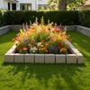 image:imageVEVOR No Dig Garden Edging Border Faux Wood Landscape Edging Flexible Plastic Lawn Edging for Tree Flower Bed Pathway Yard 4 Pack 10 Blocks 4114L x 374 W x 748H 32 Spikes Included BeigeBeige