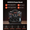 image:imageVEVOR Voltage Auto Converter Transformer 6000VA Heavy Duty Step UpDown Power Transformer 110V to 220V and 220V to 110V with 3 US Outlets 3 EU Outlets LCD Display Circuit Breaker Protection6000WAuto
