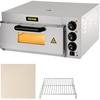 image:imageVEVOR Commercial Pizza Oven Countertop 14 Single Deck Layer 110V 1300W Stainless Steel Electric Pizza Oven with Stone and Shelf Multipurpose Indoor Pizza Maker for Restaurant Home Pretzels BakedSliver