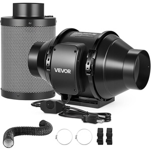 image:imageVEVOR 4 Air Filtration Kit 180 CFM Inline Duct Fan with Speed Controller Carbon Filter amp Ducting Ventilation System for Heating Cooling Booster Grow Tents Hydroponics4 Fan  Air Filtration Kit