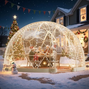image:imageVEVOR Garden Dome Tent 12 x 72 ft Clear Bubble Tent House for 47 Person  Outdoor Igloo Waterproof PVC Geodesic Dome Greenhouse with Ventilated Window 360 CrystalClear View for Gardens Patios15 x 95 FT