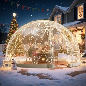 image:imageVEVOR Garden Dome Tent 12 x 72 ft Clear Bubble Tent House for 47 Person  Outdoor Igloo Waterproof PVC Geodesic Dome Greenhouse with Ventilated Window 360 CrystalClear View for Gardens PatiosUpgrade95 ft x 57 FT